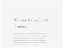 Tablet Screenshot of oceanranchdentistry.com